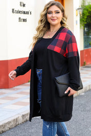 Plus Size Open Front Dropped Shoulder Cardigan | Cardigans Daverri Fashions