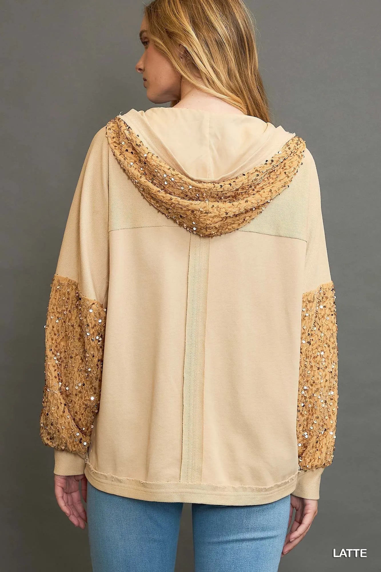 Umgee Sequined French Terry Jacket Jackets