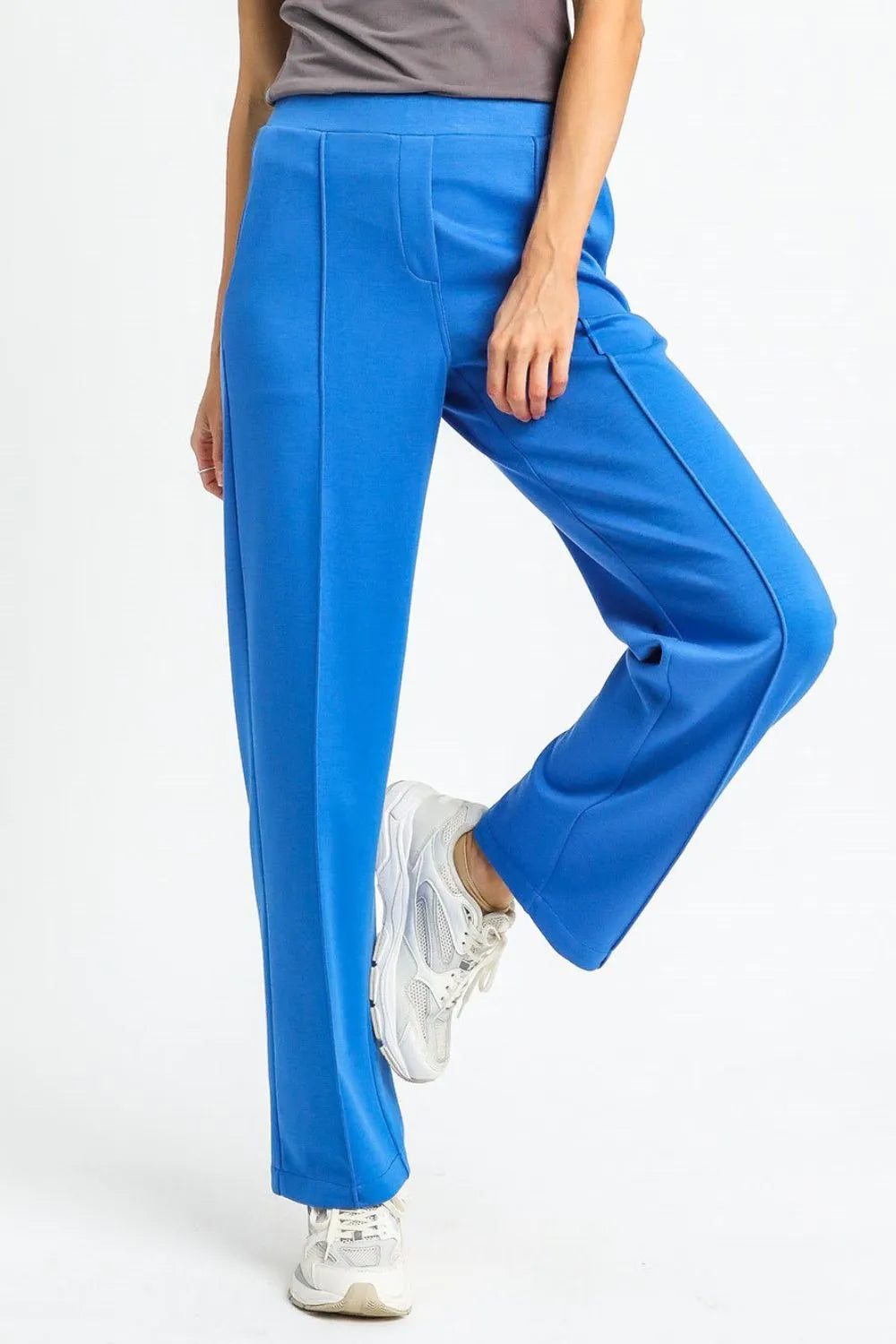 Sky Blue Umgee High Waisted Wide Leg Pants | Loungewear Pants Daverri Fashions