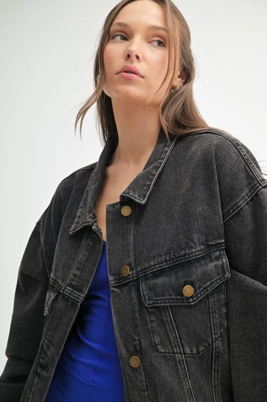 MONO B Boxy-Cut Denim Jacket