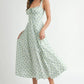 MABLE Floral Print Bustier Back Lace Up Midi Dress