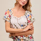 SO ME Floral Embroidered Two Way Off The Shoulder Blouse Blouses