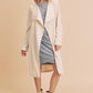 Aemi + Co Open Front Long Sleeve Longline Coat Ivory Coats