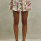 SO ME floral print fit and flare mini skirt with pink rose blossoms
