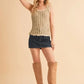 Aemi+Co Distressed Detail Round Neck Knit Tank - DAVERRI FASHIONS
