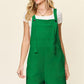 Double Take Full Size Textured Shortalls Green S Shortalls