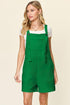 Double Take Full Size Textured Shortalls Green S Shortalls