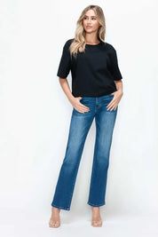 Medium bytos Full Size Cat's Whiskers High Rise Straight Jeans | Jeans Daverri Fashions