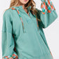 SAGE + FIG Full Size Plaid Print Washed Hoodie Hoodies