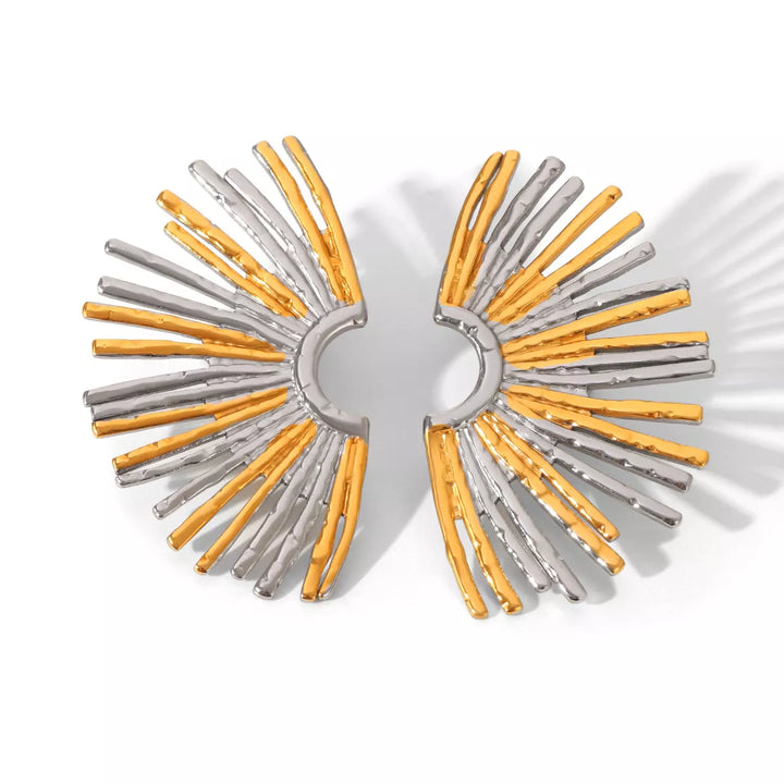 Stainless Steel Fan-Shaped Earrings | Earrings Daverri Fashions