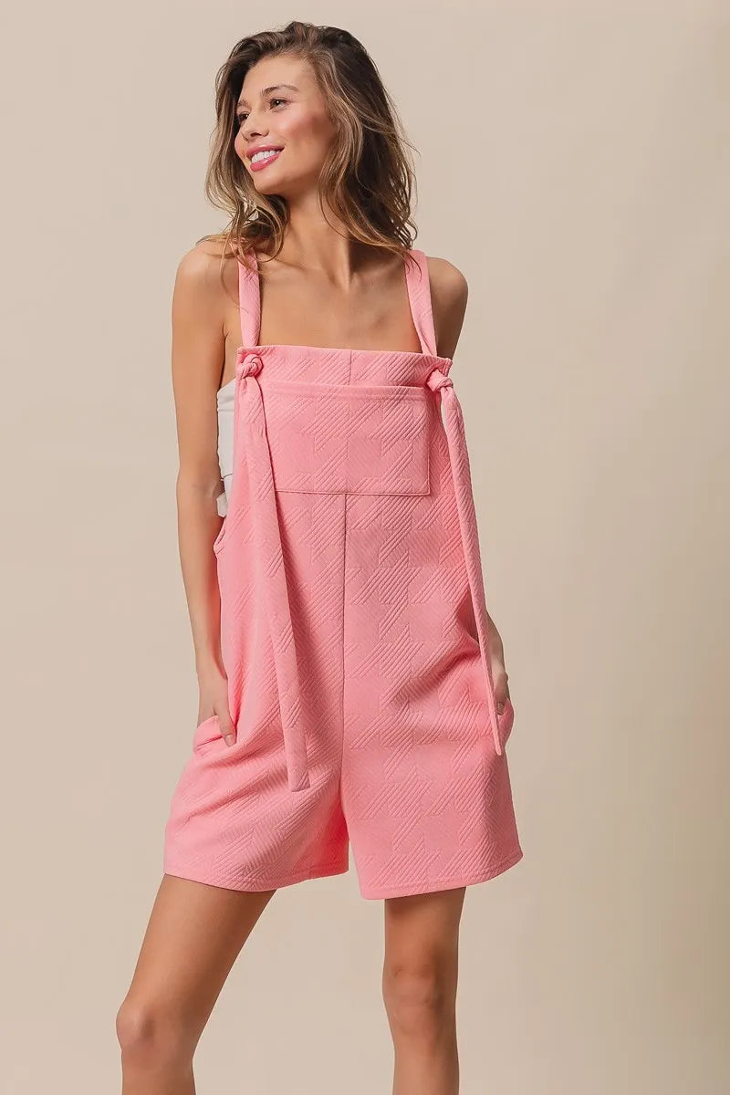 BiBi Texured Jacquard Romper with Side Pockets | Rompers Daverri Fashions