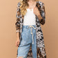 And The Why Leopard Kimono Open Front Longline Cardigan Cardigans