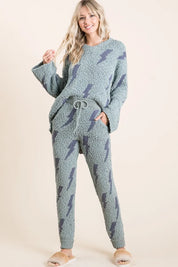 BiBi Cozy Soft Hairy Popcorn Sweater Pants | Pants Daverri Fashions