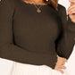 Lettuce Edge Round Neck Long Sleeve Top - DAVERRI FASHIONS