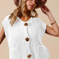 SO ME Big Metal Button Front Sweater Vest OFF WHITE Sweater Vests