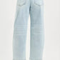 RISEN High Rise Crop Barrel Jeans in light-wash wide-leg denim