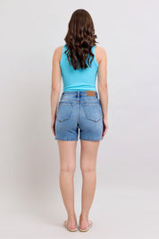 Judy Blue Full Size 2 Button Denim Shorts with Pockets Plus Size | Denim Shorts Daverri Fashions