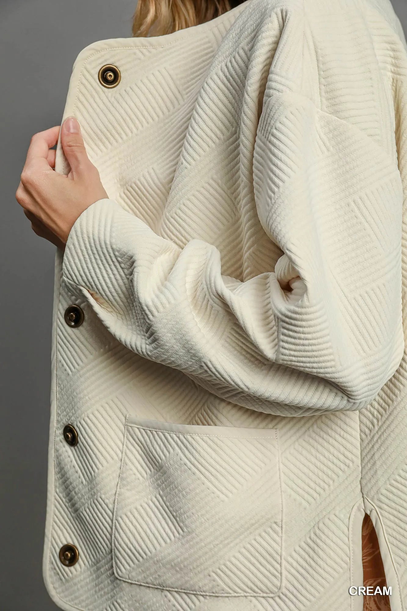 Umgee Textured Jacquard Jacket Jackets