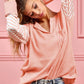 BIBI Peachy Keen Stripe Sleeve Waffle Knit Top Tops