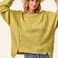 BiBi Boucle Rib Knit Uneven Hem Sweater With Open Seam