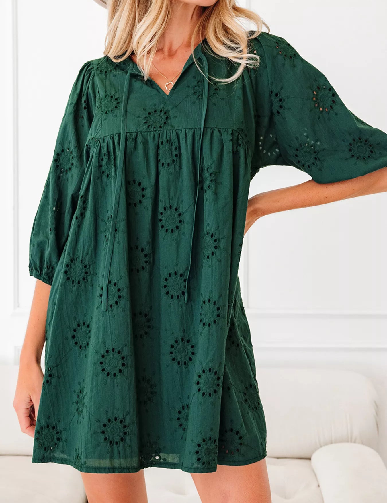 4 Puffy Sleeve Swing Mini Dress | Mini Dresses Daverri Fashions