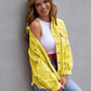 Distressed Drop Shoulder Denim Jacket - DAVERRI FASHIONS