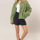 HYFVE Tweed Plaid Button Up Collared Neck Jacket Jackets
