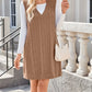 Lovelet Cable Knit V-Neck Mini Sweater Overall Dress - DAVERRI FASHIONS