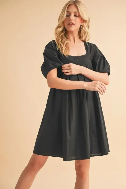 Aemi + Co Square Neck Babydoll Dress with Pockets - DAVERRI FASHIONS