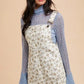 Annie Wear Stretch Ditsy Print Denim Overall Mini Dress IVORY XL