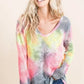 BiBi Tie Dye Print Low Gauge Knit Top - DAVERRI FASHIONS