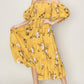 HYFVE Floral Puff Sleeve Tiered Dress MUSTARD M Maxi Dresses