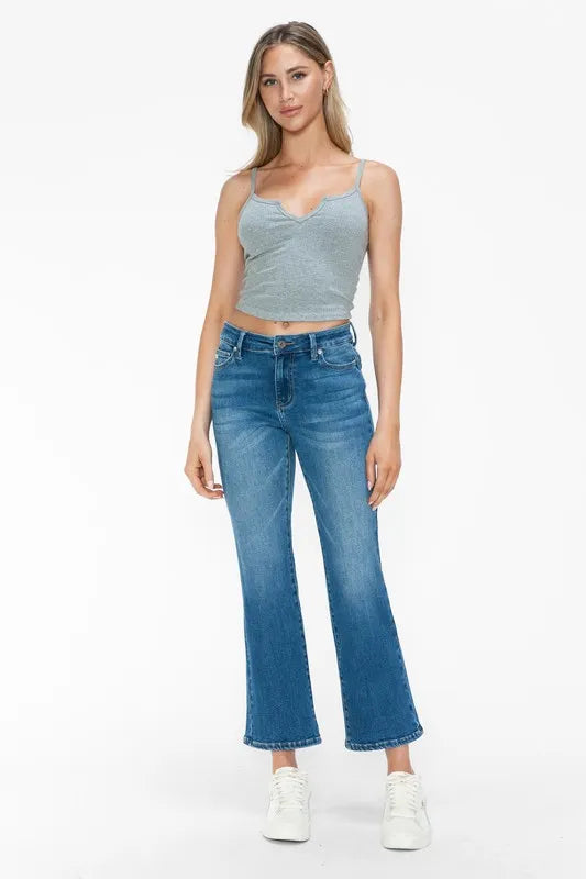 Medium bytos Full Size Cat's Whiskers Mid Rise Ankle Jeans | Jeans Daverri Fashions