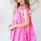 Heimish Full Size Tiered Leopard Round Neck Blouse with Ruffled Detail Plus Size Blouses