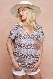 BiBi Leopard Stripe Printed Jersey T-Shirt | Daverri Fashions