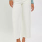RISEN Tummy Control High Rise Crop Wide Jeans - DAVERRI FASHIONS