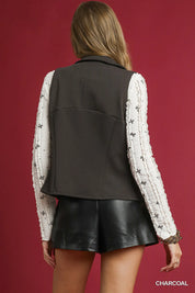 Umgee Zip-Front Fitted Vest with Pockets | Vests Daverri Fashions