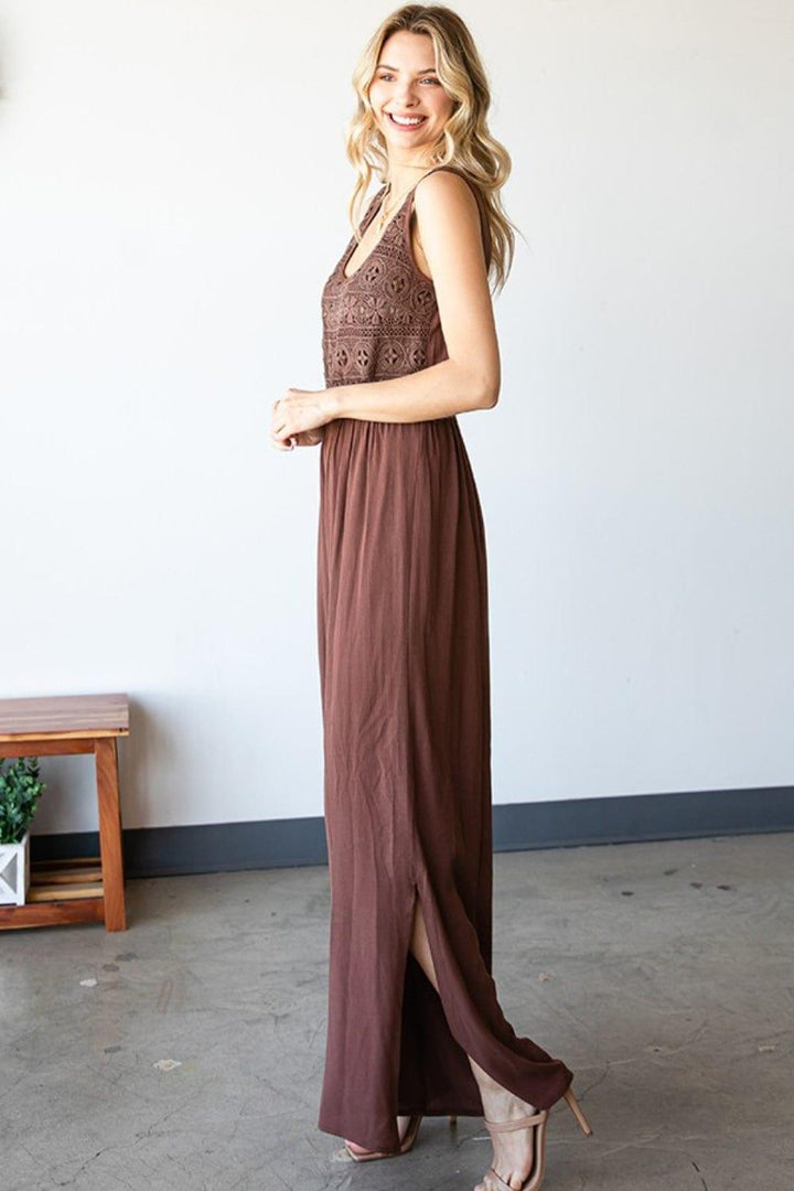 Tie Back Sleeveless Wide Leg Jumpsuit Jumpsuits