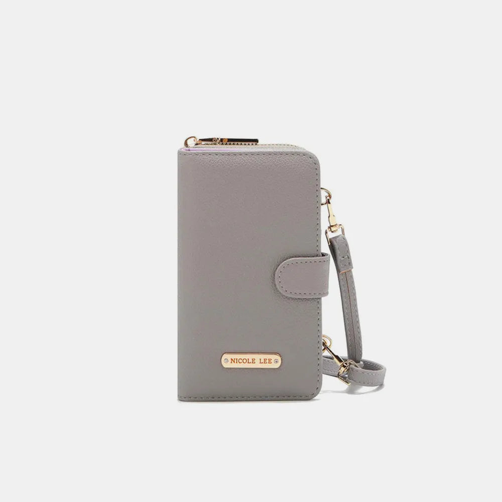 Nicole Lee USA 2 Piece Phone Case Crossbody Wallet Grey One Size Wallets