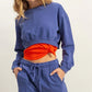 HYFVE Crew Neck Long Sleeve Crop Sweatshirt