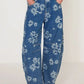 Flower Print Wide Leg Jeans - DAVERRI FASHIONS
