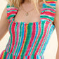 And The Why Full Size Striped Smocked Sleeveless Jumpsuit