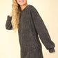 VERY J Mineral Washed Oversized Sweatshirt Mini Dress Mini Dresses