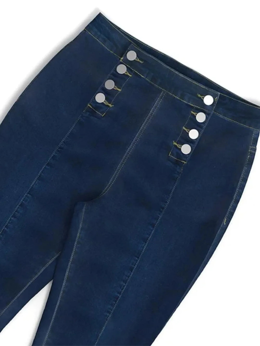 Full Size High-Waisted Double-Breasted Skinny Jeans Plus Size | Jeans Daverri Fashions