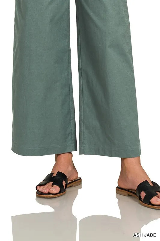 Zenana Woven Knot Strap Overalls Overalls