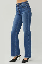 RISEN High Rise Straight Jeans | Daverri Fashions