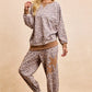 Cozy BiBi Leopard Printed French Terry Sweatshirt loungewear set