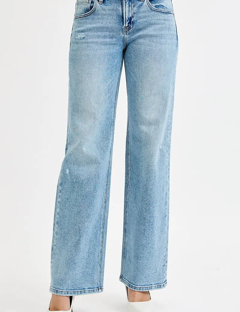 MEDIUM RISEN Full Size Low Rise Ankle Boyfriend Distressed Jeans Plus Size | Jeans Daverri Fashions
