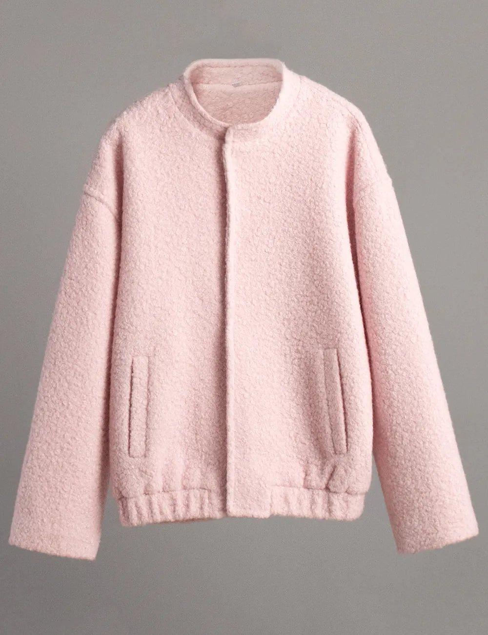 Double Take Plush Mock Neck Snap Down Jacket with Pockets | Jackets Daverri Fashions