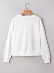 CLASSY UNTIL KICKOFF Plush Letter Patched Loose Sweatshirt | Sweatshirts Daverri Fashions